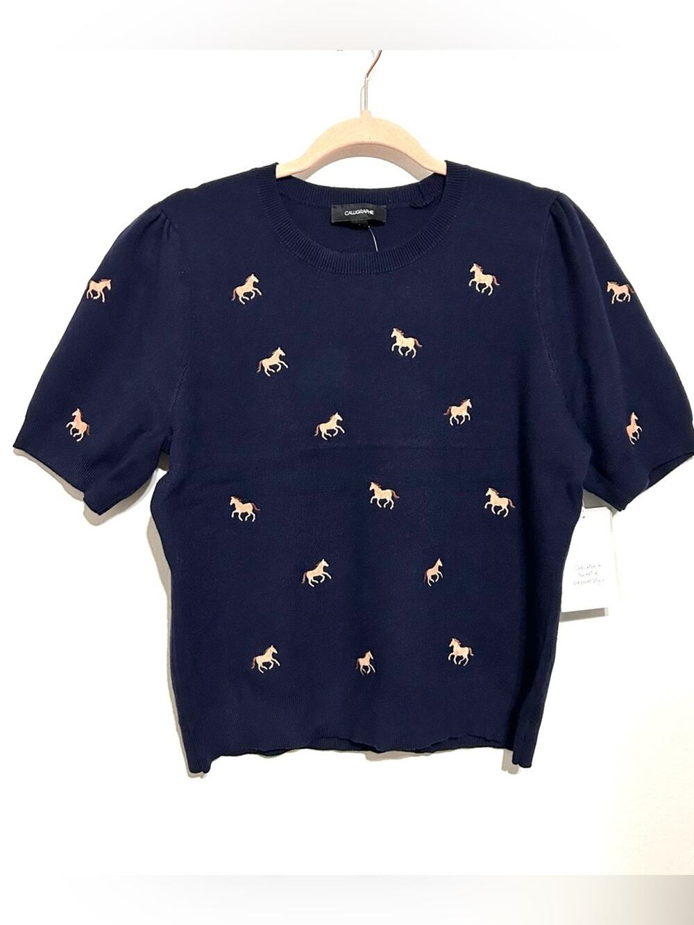 Anthropologie Novelty Horse Sweater Preppy Equestrian Heritage Old Money NWT XL